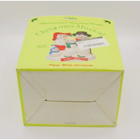 Vtg Snowman Wind Up Musical Figurine Porcelain Plays White Christmas New - Picture 5 of 8